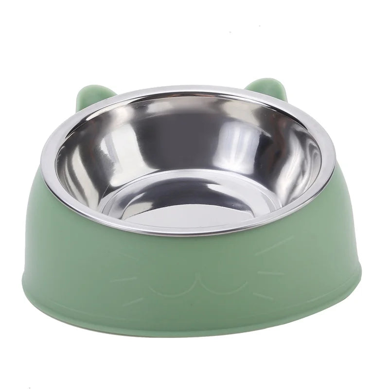 1 2 Creative Inclined Stainless Steel Pet Feeding Dish