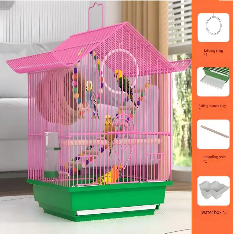 Portable Compact Bird Enclosure for Small Parrot Budgie Lovebird White Eye