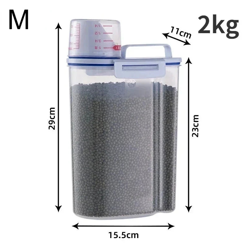 Cup Food Store Container Dog & Cat Measuring Pail Plastic Tank – Dog Supplies