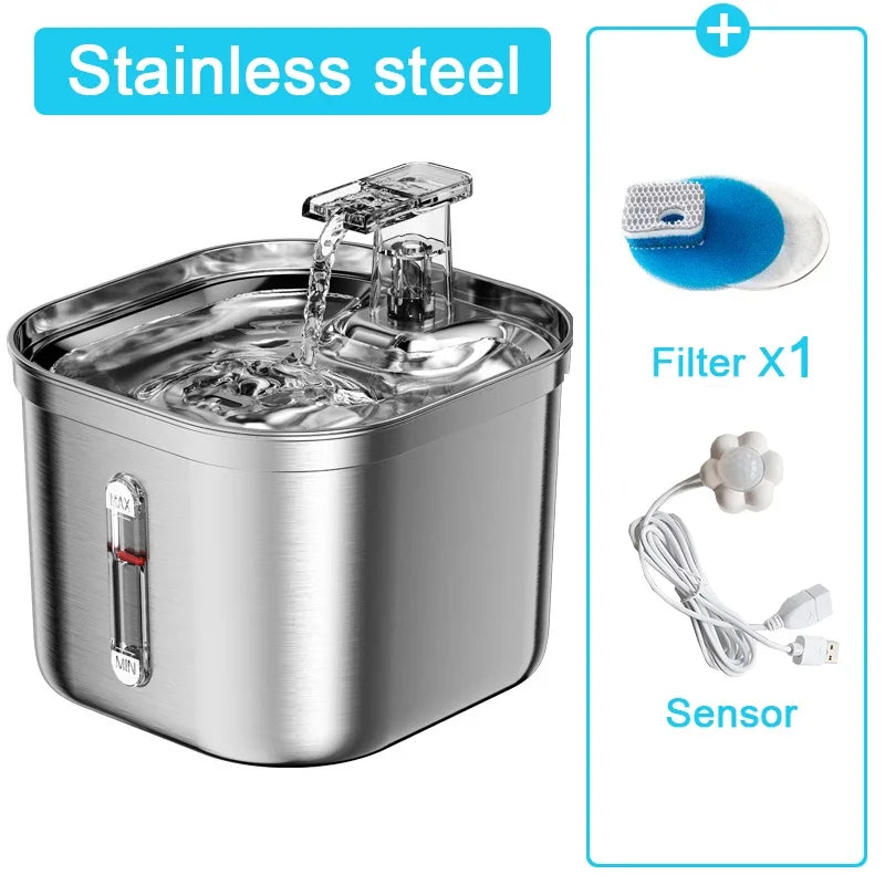 Stainless Steel Automatic Pet Water Dispenser – 4 Colors
