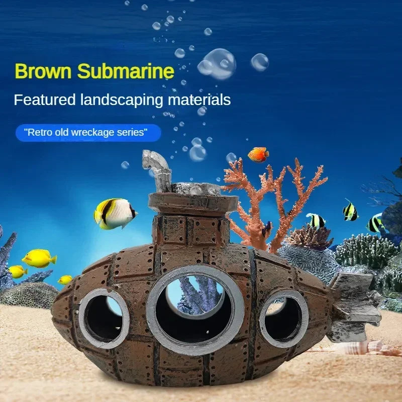 Resin Submarine Ornaments Aquarium Fish Tank - ProPawPet.com