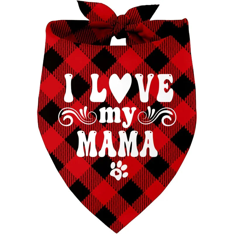 I Love My Mom Dog Bandana, Dog Mom's Gift, - ProPawPet.com