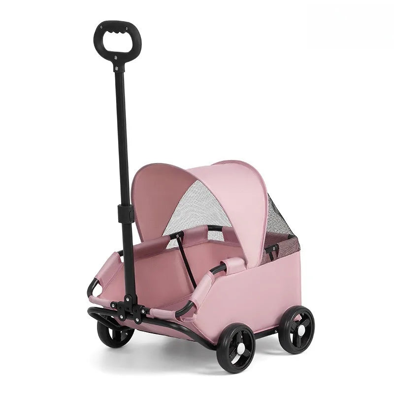 Foldable Portable Pet Stroller Manual Push Pull Small – Carriers, Bags & Travel