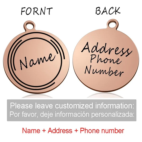 Custom Personalized Cat Dog ID Circle Tag - ProPawPet.com