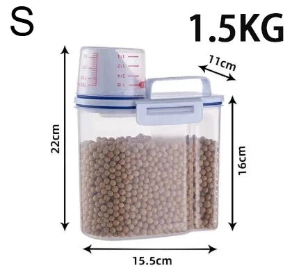 Cup Food Store Container Dog & Cat Measuring Pail Plastic Tank – Dog Supplies