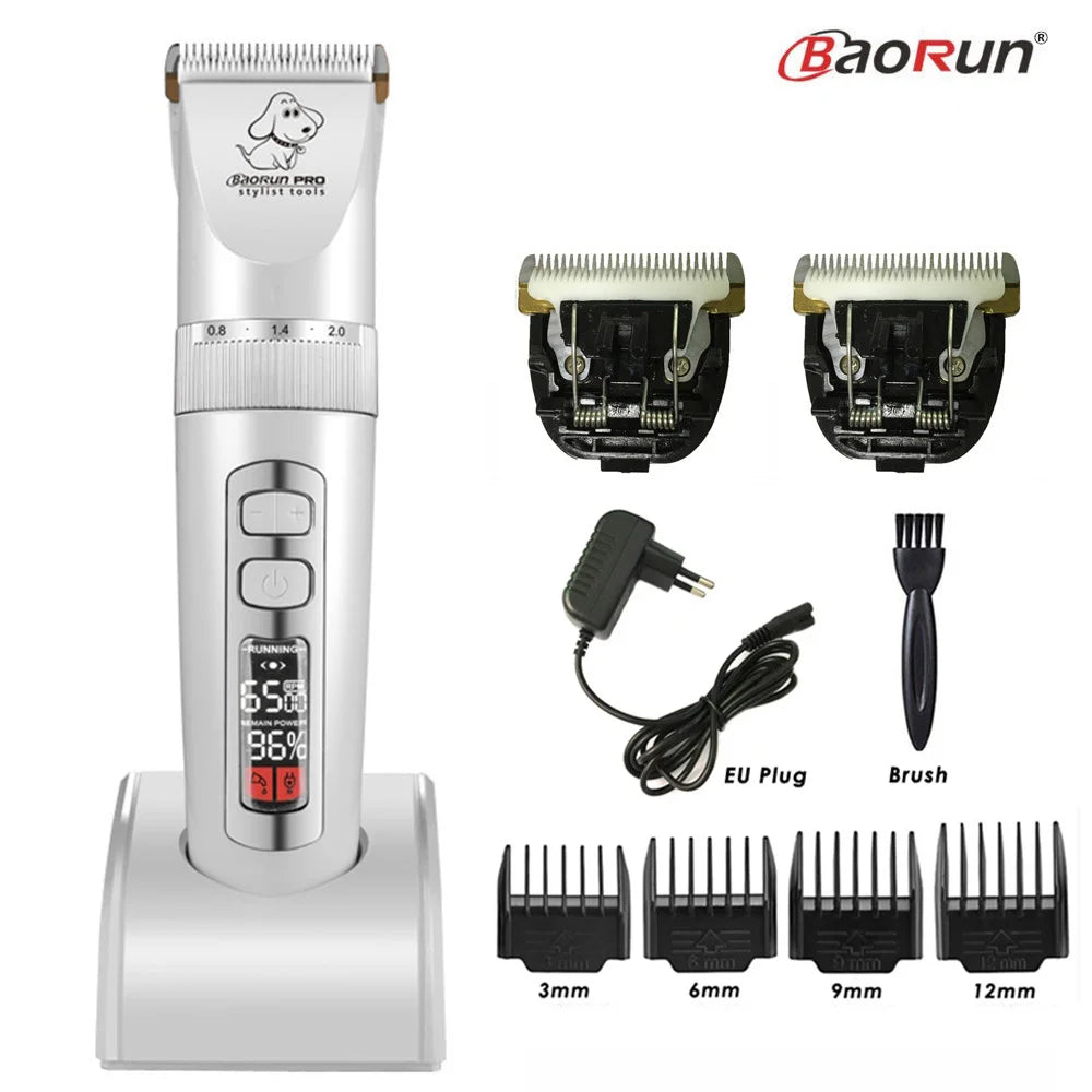 Baorun P9 Dog Hairclipper Professional LCD Screen Cat Clippers, Rechargeable