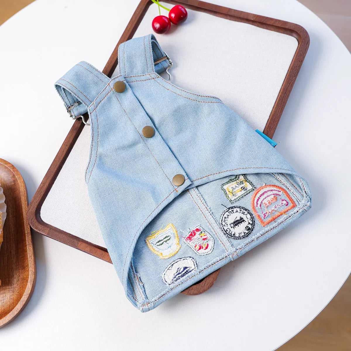 Pet Cat and Dog Clothes Retro Badge Denim - ProPawPet.com