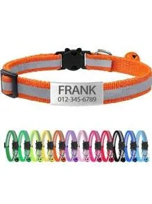 Personalized 13 Colors Custom Engraved Reflective Cat Collar – Cat Supplies