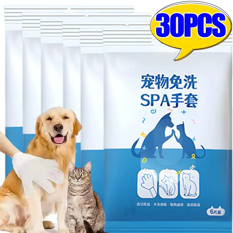 30/6PCS Cat Dog Disposable Glove Towels Pet - ProPawPet.com