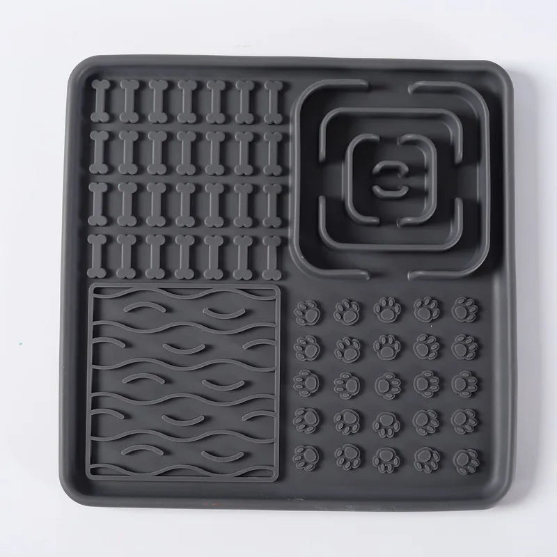 Interactive Silicone Pet Licking Mat, Slow Feeder Lick Pad – Dog Bowls & Feeders