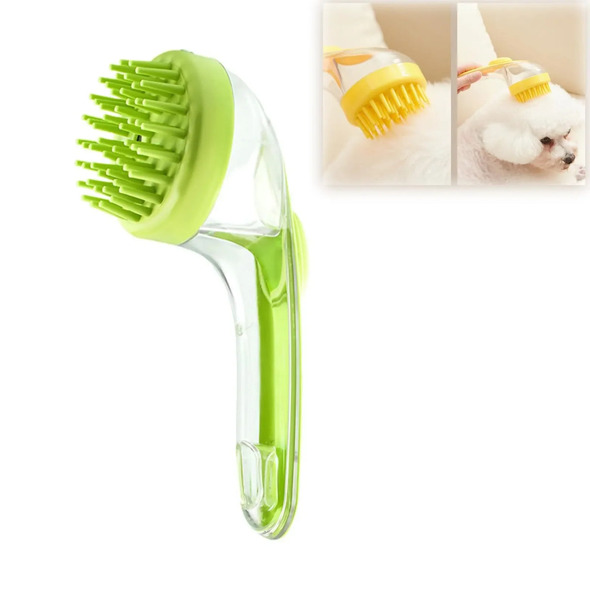 Pet Bath Grooming Brush Soft Silicone Long Handle – 8 Colors