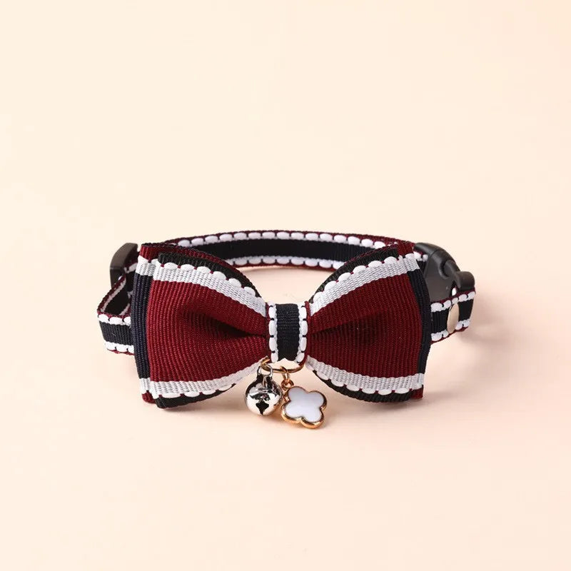 Cute Cat Collar with Bow Tie Adjustable Design Dogs – 7 Colors