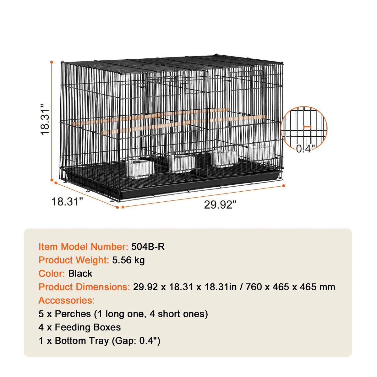 SucceBuy 30In Flight Bird Cage Stackable - ProPawPet.com