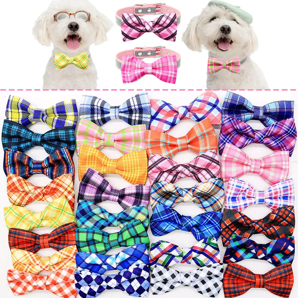 Plaid Style Dog Bowties for Collar – Dog Supplies