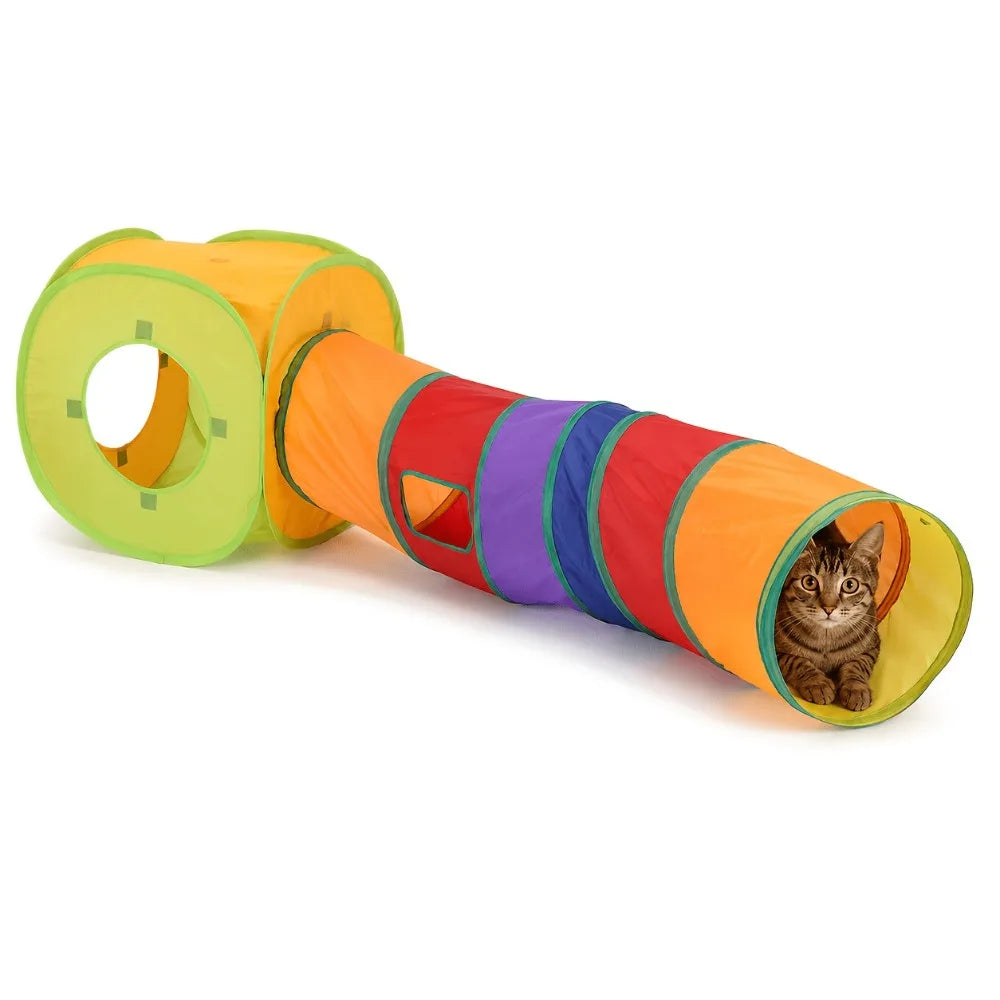 Colorful 2pcs Cat Tunnel Toy Square and - ProPawPet.com