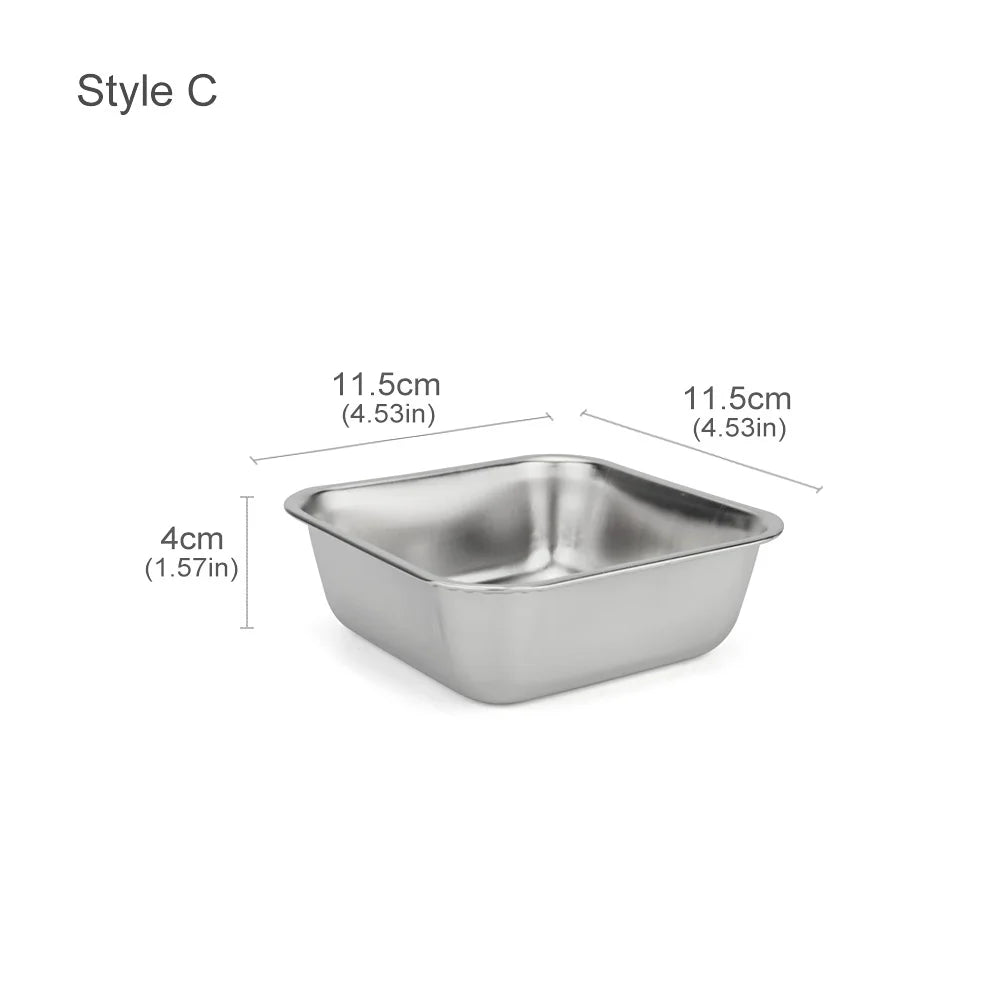 Rectangular Round Dog & Cat Stainless Steel Pet Bowl – Dog Bowls & Feeders
