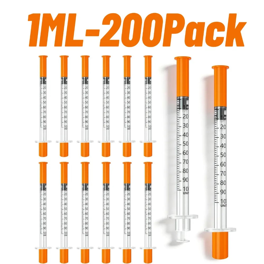 200 0.5 1ml Syringes with Needle Individual Packaging Pain for Dogs