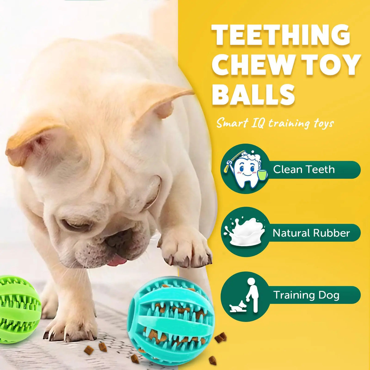 Dog Toy Rubber Ball Bite Resistant Molar - ProPawPet.com