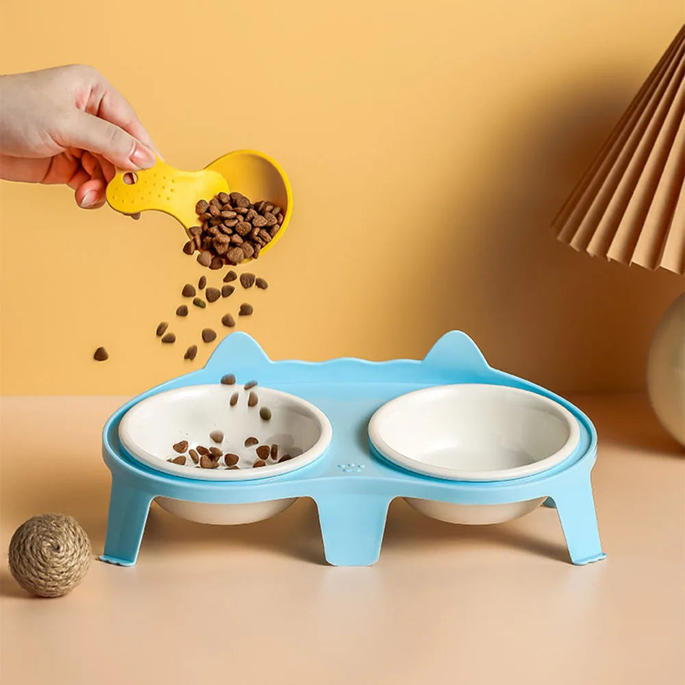 Ceramic Cat Bowl Double Bowl - Elevated - ProPawPet.com