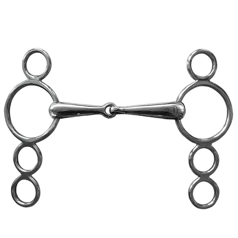 NEW-Dutch Gag Bit 3 Ring Jointd Stainless - ProPawPet.com