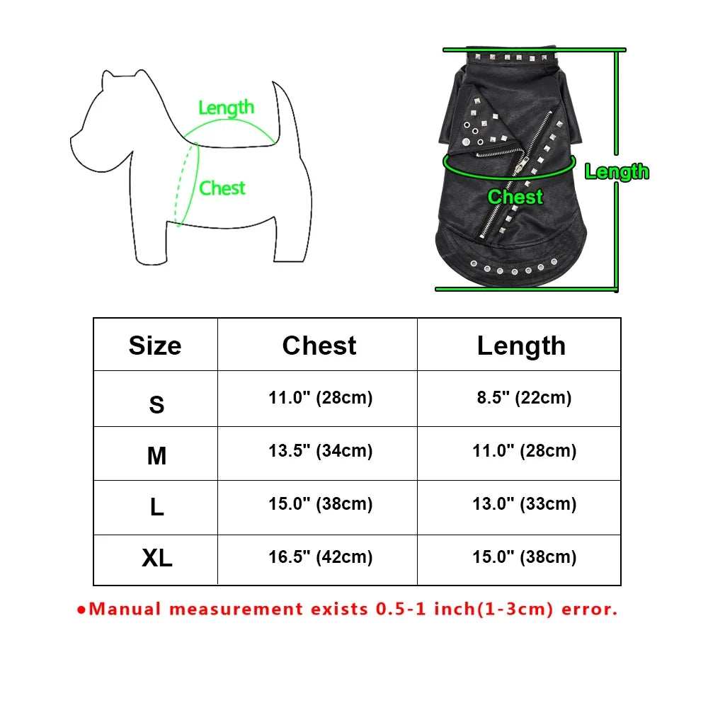 Cool Dog Leather Jacket Coat Warm Winter Pet - ProPawPet.com