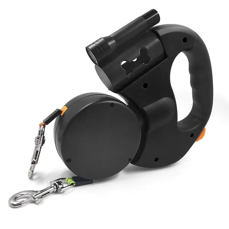 Reflective Premium 3m Retractable Double Dog Leash – Dog Leashes & Leads