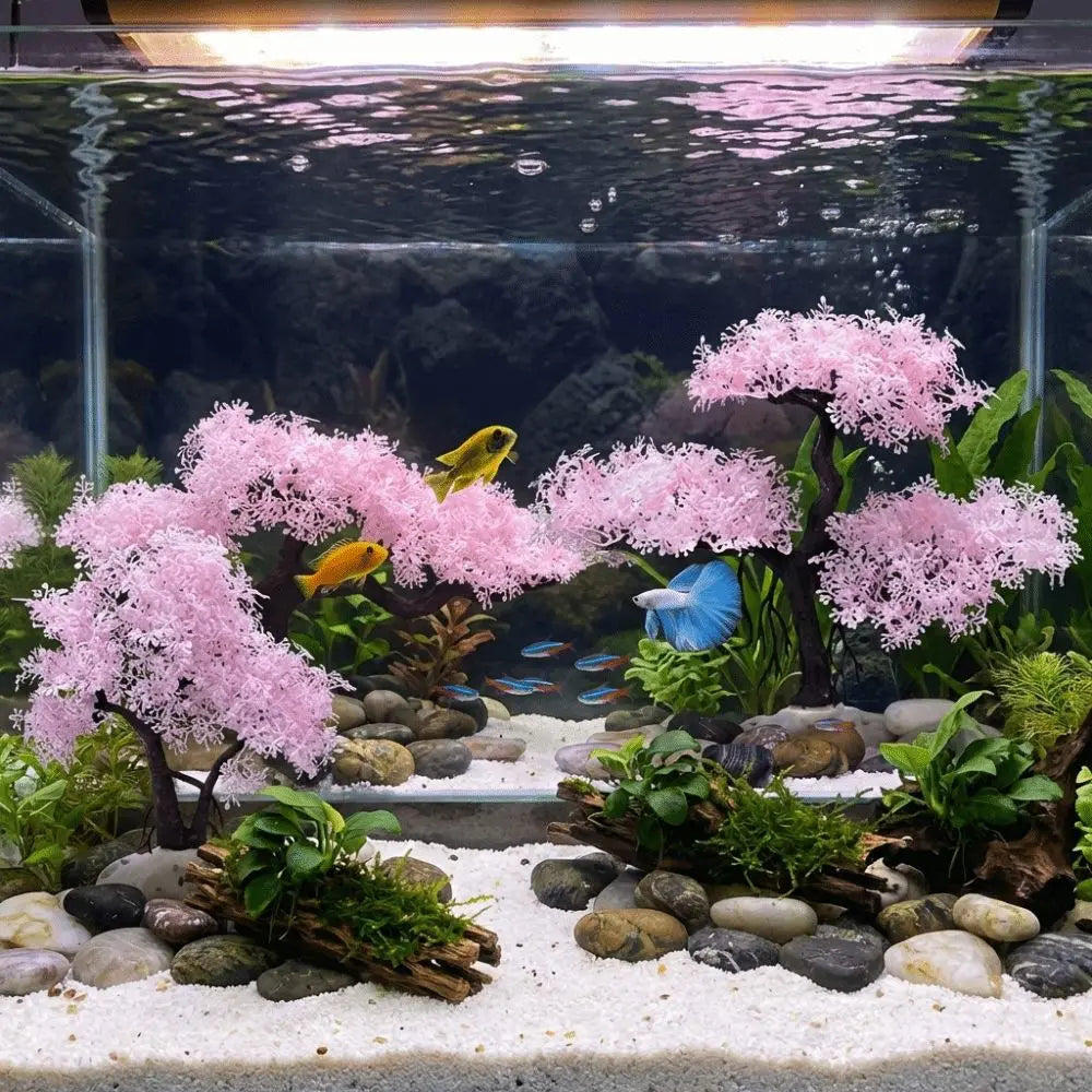 Realistic Aquarium Cherry Blossom Underwater - ProPawPet.com
