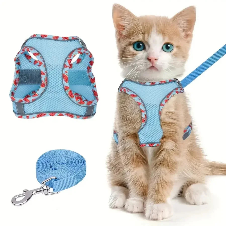 DH010Adjustable soft cat vest with safety - ProPawPet.com