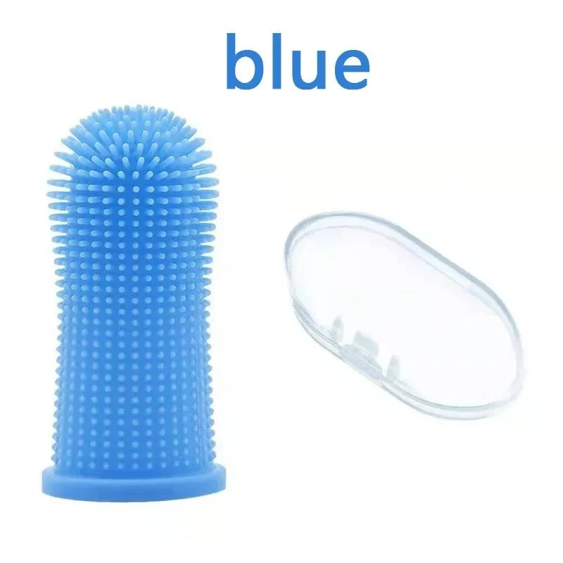 Silicone 1 2 Dog Super Soft Pet Finger Toothbrush Teeth Cleaning Bad – 17 Colors