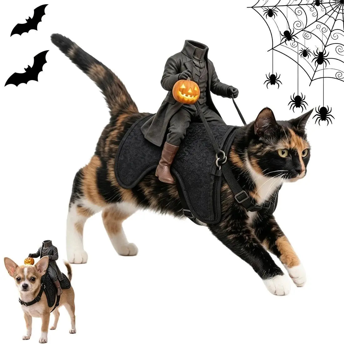 Halloween Headless Horseman Cat Costume,3d – 3 Colors