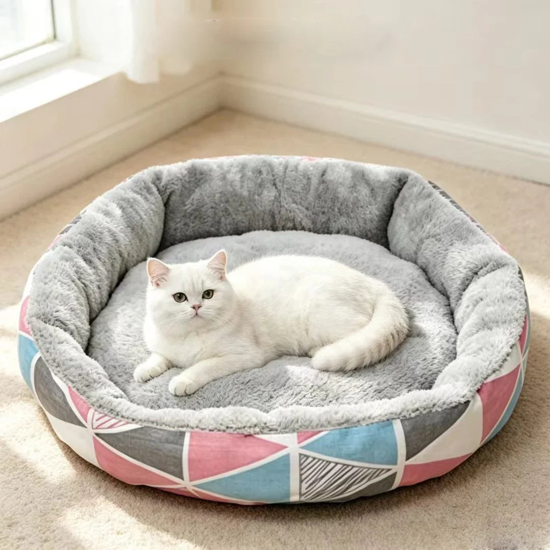 Round Corduroy Cat Bed, Soft and Warm Pet Bed - ProPawPet.com