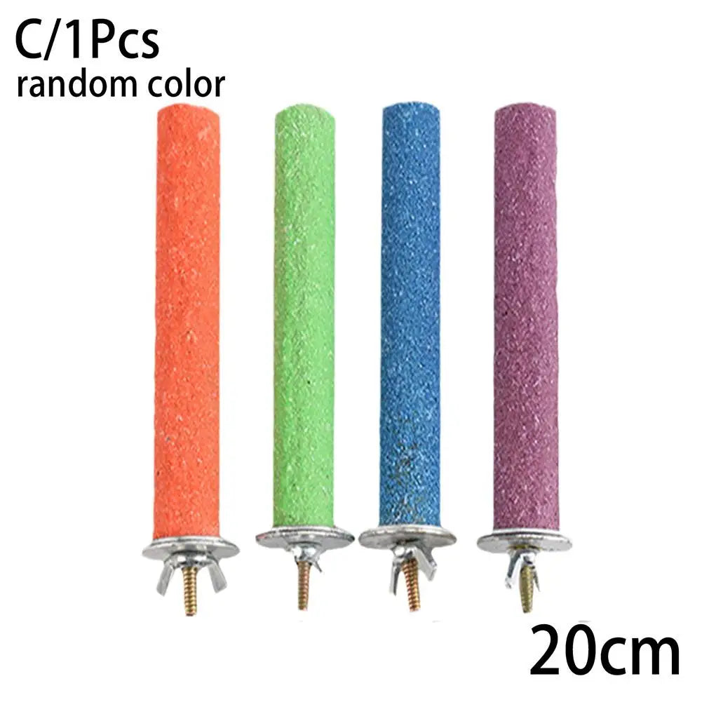 Wood Parrot Claw Beak Grinding Bar Standing Stick Bird Perch – 3 Colors