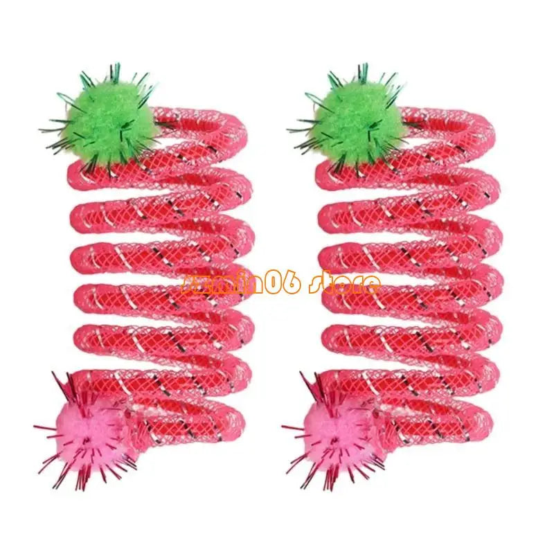 462F 2Pcs Colorful Coils Spring with Plush - ProPawPet.com