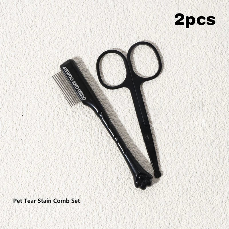 Pet Facial Cleaning Grooming Comb Tear Stain Eye Droppings Remove Brush