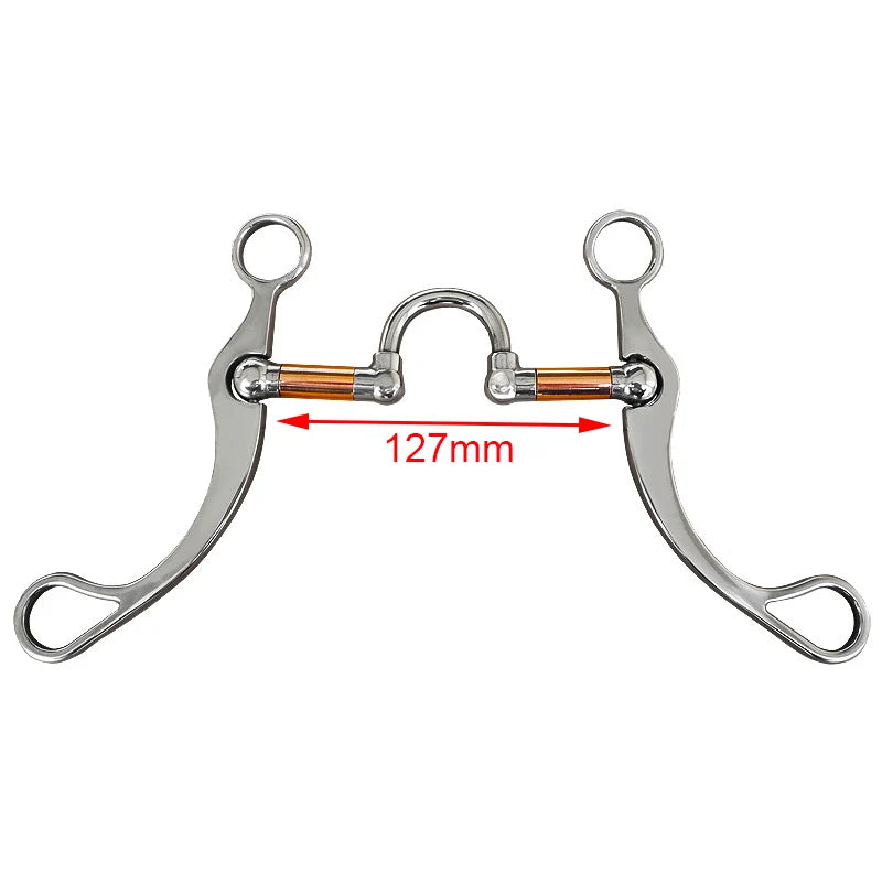 105 115 125 127 135mm Stainless Steel Horse Gag Bit Snaffle – 9 Colors