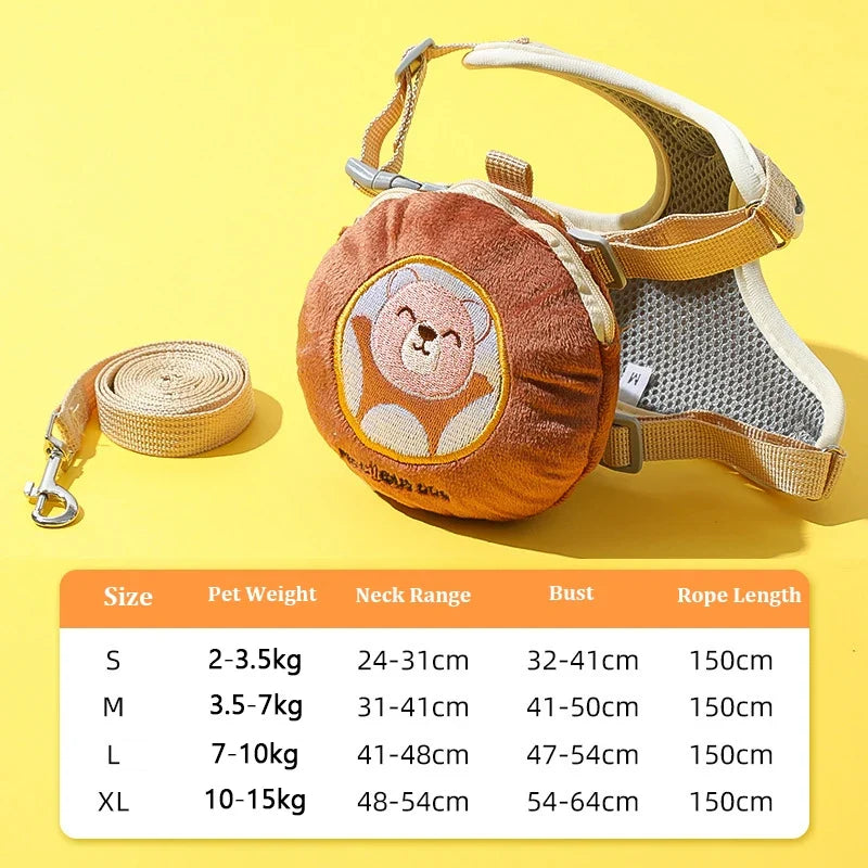 Hamburger Bag Dog Harness Set Outdoor - ProPawPet.com
