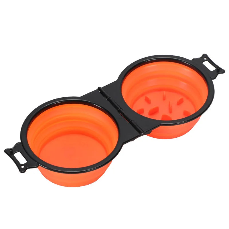 1-piece 2-in-1 Foldable Dual Bowl Feeding - ProPawPet.com