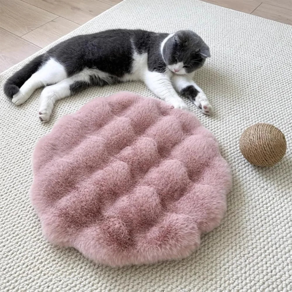 Round Cat Pad Non-slip Bottom Insulation Feature Pet Cushion, Washable