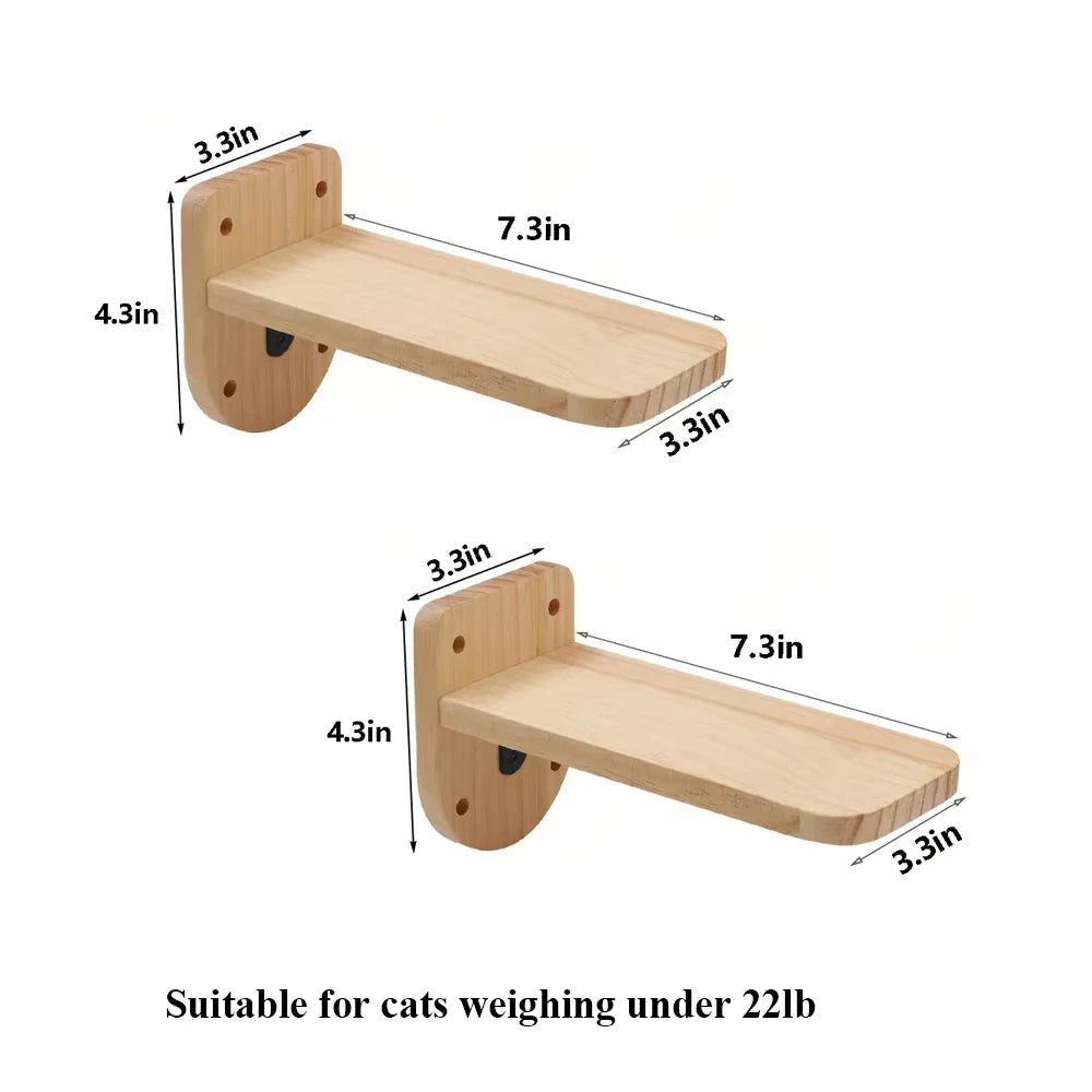 Wood 39.4in Wall-mounted Cat Roped Bridge for Indoor Steps – photo 9