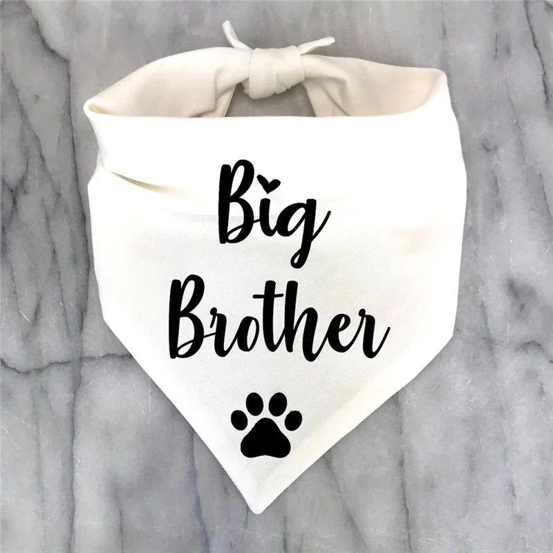 Big Brother Sister Dog Bandana Scarf for Baby Announcement – Dog Supplies