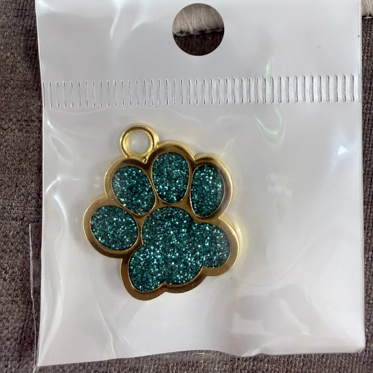 Personalized Glitter Gold Paw Print Pet ID - ProPawPet.com
