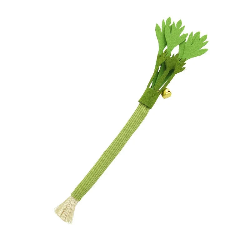 Simulation Celery Cat Chew Toys with Sound Bell Teeth Cleaning, Interactive – photo 2