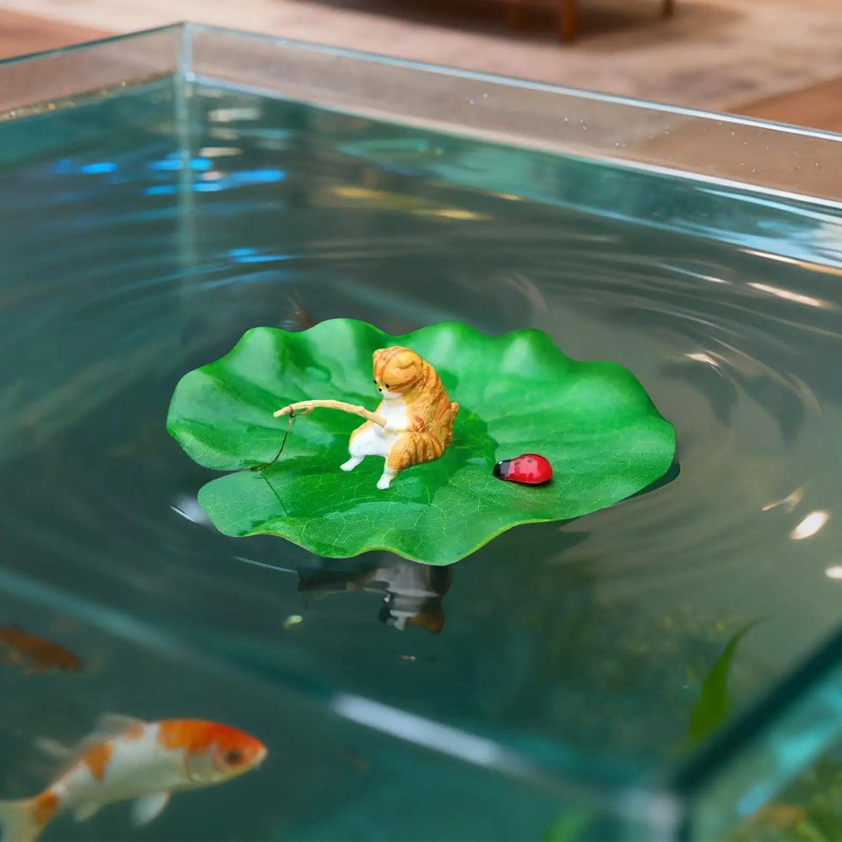 Cat Fishing on Floating Lily Pad Cat Fishing - ProPawPet.com