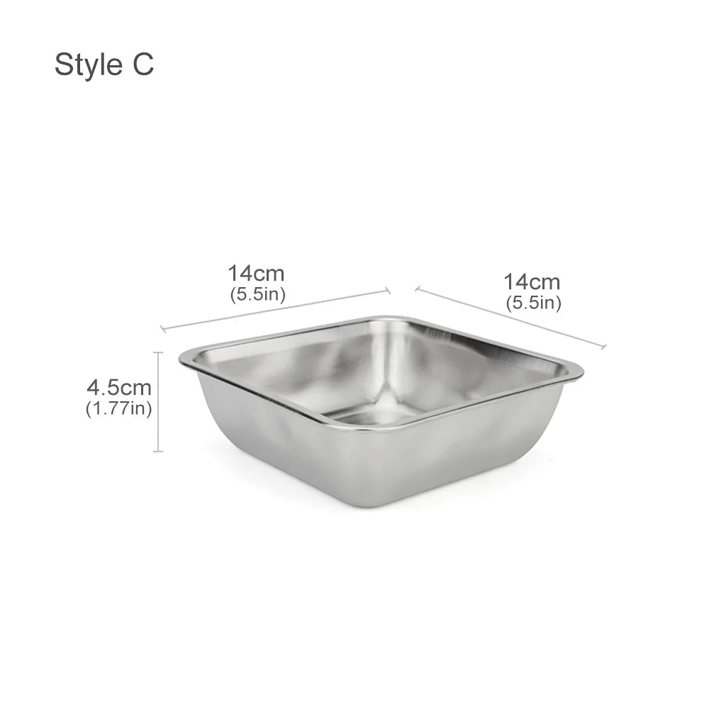 Rectangular Round Dog & Cat Stainless Steel Pet Bowl – Dog Bowls & Feeders