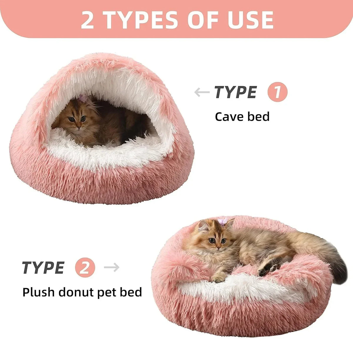 50CM 2 in 1 Soft Plush Pet Bed with Cover - ProPawPet.com