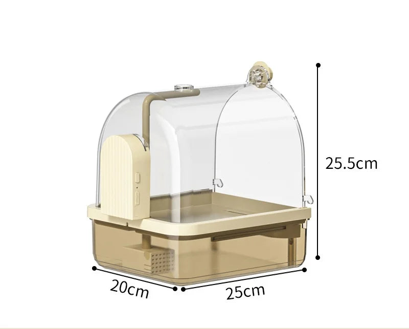 Clear Hanging Bird Bath Automatic Water Circulation Shower – 2 Colors