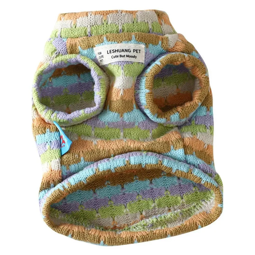 Thickened Warm Striped Sweater Vest Two Legs - ProPawPet.com
