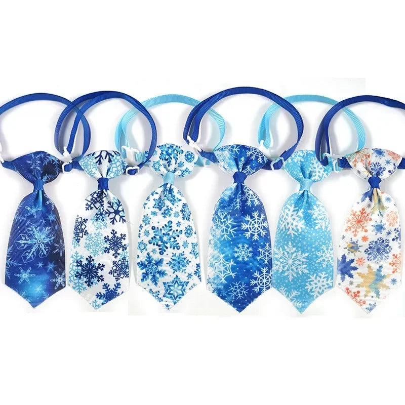 30 Winter Style Dog Bow Tie Snowflake – Dog Supplies