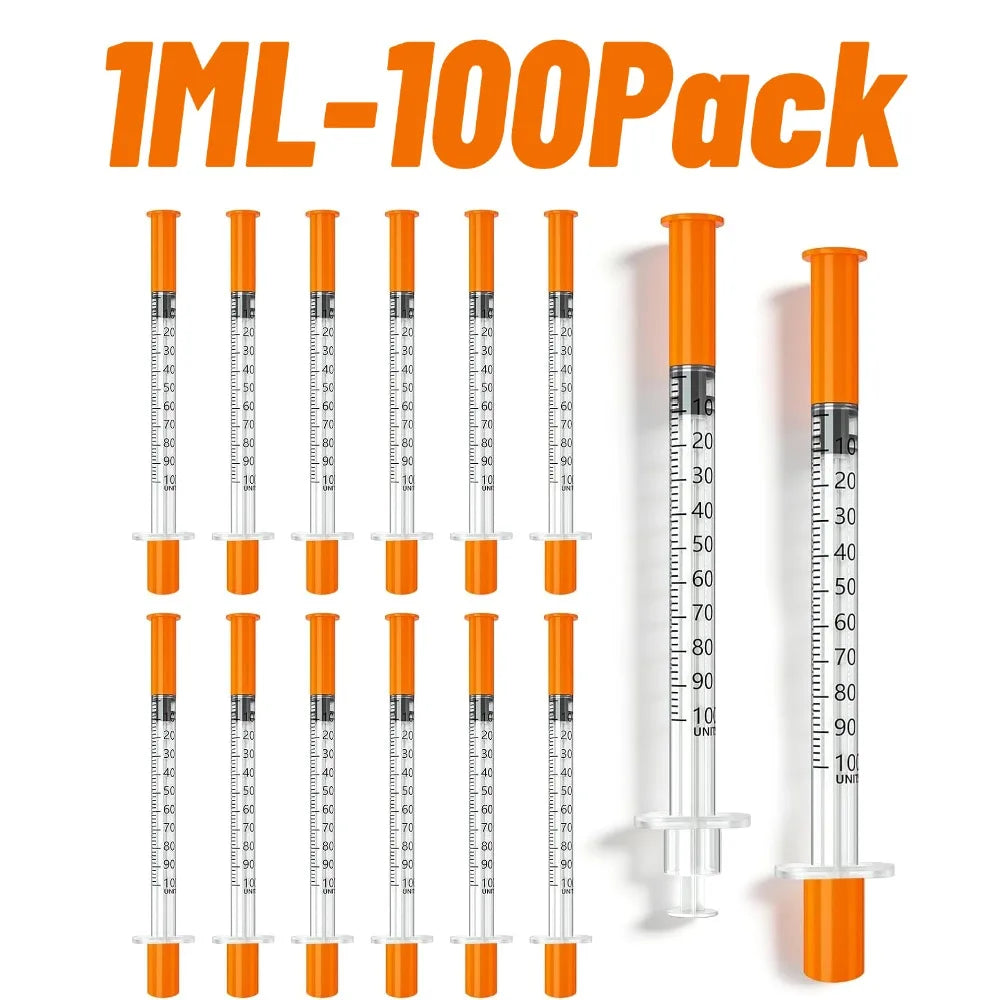200 0.5 1ml Syringes with Needle Individual Packaging Pain for Dogs