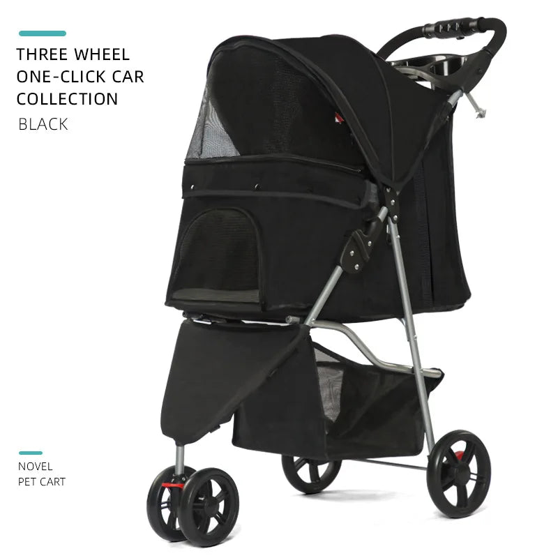 Portable Outdoor Pet Stroller Cart Foldable Travel Carrier – 6 Colors